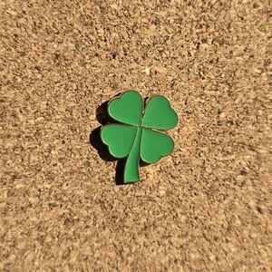 Green Four Leaf  Clover Enamel Pin St Patrick's Irish